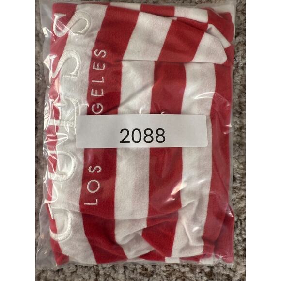 Guess Size S Spellout Striped Casual T Shirt Red White Short Sleeve Pullover - Picture 8 of 8